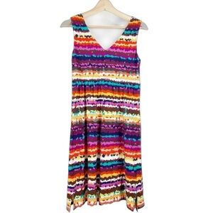Laundry By Shelli Segal Womens Faux Wrap Dress Multicolor Red Stripe Stretch XS